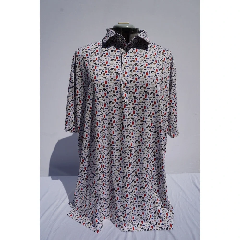 Men's Rhoback Polo XXL Short Sleeve - The Great Bambino - Sandlot Print - Picture 4 of 4